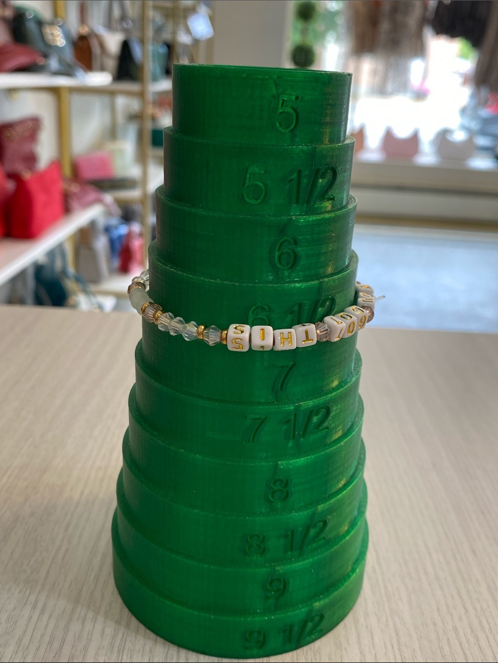 You Got This Inspirational Beaded Stretch Bracelet - White & Gold - Picture 4 of 4